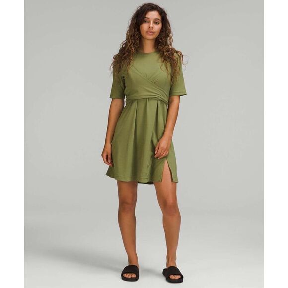 Lululemon Cotton Wrap-Front T-Shirt Dress - Picture 2 of 10